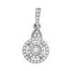 Image 1 : Round Diamond Cluster Pendant 1/5 Cttw 10KT White Gold
