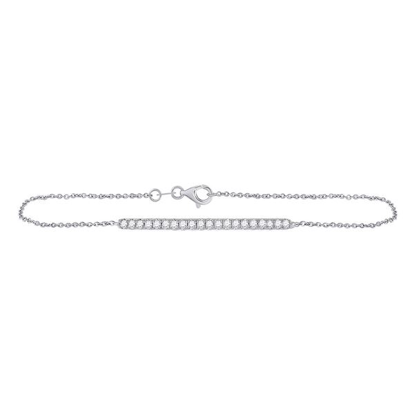 Round Diamond Single Row Chain Tennis Bracelet 1/2 Cttw 14KT White Gold