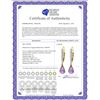 Image 2 : Genuine 4.8 ctw Amethyst & Diamond Earrings 14KT Yellow Gold - REF-53V2W