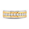 Image 2 : Round Diamond Wedding Machine-Set Band Ring 1 Cttw 14KT Two-tone Gold