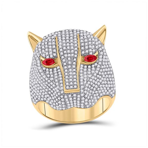 Round Diamond Panther Fashion Ring 3 Cttw 14KT Yellow Gold