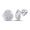 Image 1 : Round Diamond Cluster Earrings 1/10 Cttw 10KT White Gold