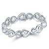 Image 1 : Round Diamond Heart Eternity Band Ring 3/8 Cttw 10KT White Gold