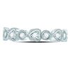 Image 2 : Round Diamond Heart Eternity Band Ring 3/8 Cttw 10KT White Gold