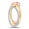 Image 2 : Round Diamond Triple Circle Pendant 1/5 Cttw 10KT Tri-Tone Gold