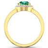 Image 2 : Natural 1.87 CTW Zambian Emerald & Diamond Ring 14K Yellow Gold - REF-88W9X