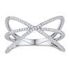 Image 1 : Round Diamond Negative Space Band Ring 1/5 Cttw 10KT White Gold