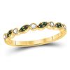 Image 1 : Round Emerald Diamond Stackable Band Ring 1/10 Cttw 10KT Yellow Gold