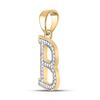 Image 2 : Round Diamond Initial B Letter Pendant 1/12 Cttw 10KT Yellow Gold
