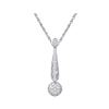 Image 1 : Round Diamond Drop Cluster Pendant 1/3 Cttw 10KT White Gold