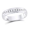 Image 1 : Machine Set Round Diamond Wedding Channel Band Ring 1/4 Cttw 14KT White Gold