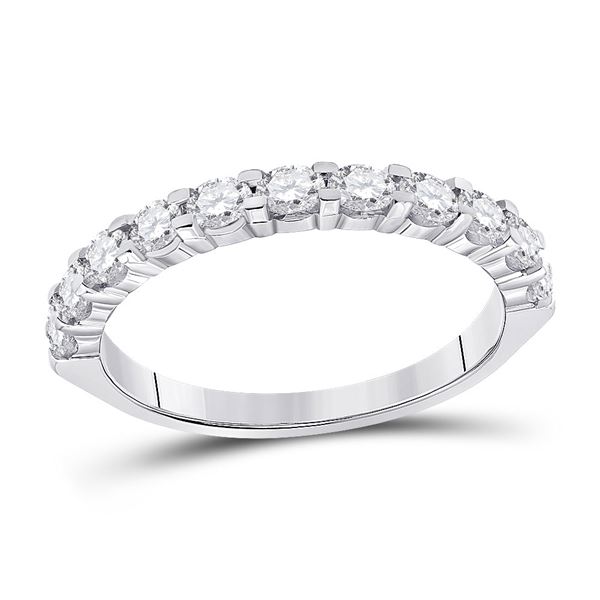 Round Diamond Wedding Single Row Band 1 Cttw 14KT White Gold