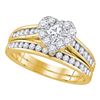 Image 1 : Bridal Wedding Ring Band Set 1 Cttw 14KT Yellow Gold