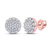 Image 1 : Round Diamond Cluster Earrings 1/2 Cttw 14KT Rose Gold