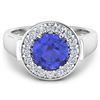 Image 3 : Natural 2.58 CTW Tanzanite & Diamond Ring 14K White Gold - REF-100F8N