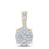 Image 1 : Round Diamond Cluster Pendant 1/3 Cttw 10KT Yellow Gold