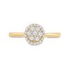 Image 2 : Round Diamond Halo Flower Cluster Ring 1/3 Cttw 14KT Yellow Gold
