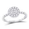 Image 1 : Round Diamond Circle Cluster Ring 1/3 Cttw 10KT White Gold