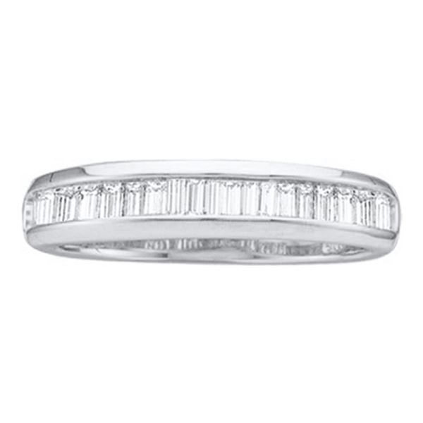 Baguette Diamond Wedding Band 1/6 Cttw 14KT White Gold
