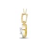 Image 2 : Round Diamond Solitaire Heart Pendant 1/4 Cttw 14KT Yellow Gold