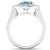 Image 2 : Natural 3.12 CTW Aquamarine & Diamond Ring 14K White Gold - REF-111M3T