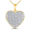 Image 1 : Round Diamond Heart Pendant 1/4 Cttw 10KT Yellow Gold