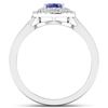 Image 2 : Natural 0.91 CTW Tanzanite & Diamond Ring 14K White Gold - REF-35R9F