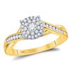 Image 1 : Diamond Cluster Bridal Wedding Engagement Ring 1/3 Cttw 14KT Yellow Gold