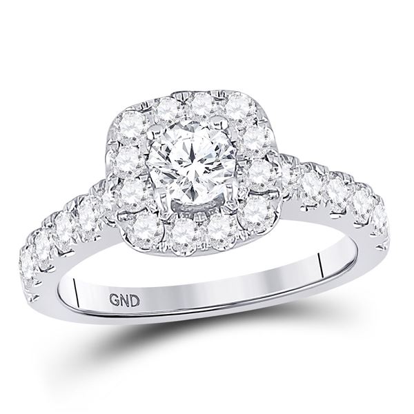 Diamond Solitaire Bridal Wedding Engagement Ring 1-1/2 Cttw 14KT White Gold
