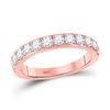 Image 1 : Round Diamond Wedding Single Row Band 1 Cttw 14KT Rose Gold