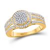 Image 1 : Round Diamond Circle Frame Cluster Ring 1/4 Cttw 10KT Yellow Gold