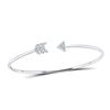 Image 1 : Round Diamond Arrow Bangle Bracelet 1/10 Cttw 10KT White Gold