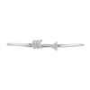 Image 2 : Round Diamond Arrow Bangle Bracelet 1/10 Cttw 10KT White Gold