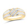 Image 1 : Round Diamond Wedding Band Ring 1/8 Cttw 10KT Two-tone Gold