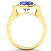 Image 2 : Natural 4.17 CTW Tanzanite & Diamond Ring 14K Yellow Gold - REF-133T3H