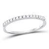 Image 1 : Round Diamond Wedding Single Row Band 1/6 Cttw 14KT White Gold