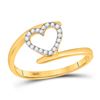 Image 1 : Round Diamond Heart Ring 1/8 Cttw 10KT Yellow Gold