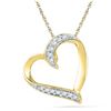 Image 1 : Round Diamond Heart Pendant 1/20 Cttw 10KT Yellow Gold