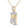 Image 2 : Round Diamond Jesus Face Charm Pendant 1/3 Cttw 10KT Yellow Gold