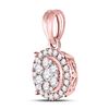 Image 2 : Round Diamond Halo Cluster Pendant 1/2 Cttw 14KT Rose Gold