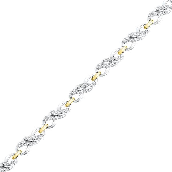 Round Diamond Infinity Bracelet 1/2 Cttw 10KT Two-tone Gold