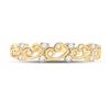 Image 2 : Round Diamond Curl Band Ring 1/10 Cttw 10KT Yellow Gold