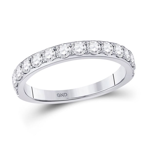 Round Diamond Wedding Single Row Band 3/4 Cttw 14KT White Gold