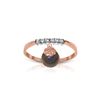 Image 1 : Genuine 2.1 ctw Black Pearl & Diamond Ring 14KT Rose Gold - REF-33N7R