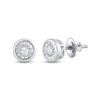 Image 1 : Round Diamond Solitaire Stud Earrings 1/4 Cttw 10KT White Gold