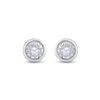 Image 2 : Round Diamond Solitaire Stud Earrings 1/4 Cttw 10KT White Gold