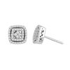 Image 1 : Round Diamond Square Stud Earrings 3/8 Cttw 10KT White Gold