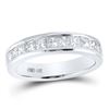 Image 1 : Princess Channel-set Diamond Single Row Wedding Band 1 Cttw 14KT White Gold