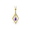 Image 1 : Genuine 0.70 ctw Amethyst Necklace 14KT Yellow Gold - REF-23F9Z