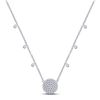 Image 1 : Round Diamond Circle Cluster Necklace 3/4 Cttw 10KT White Gold